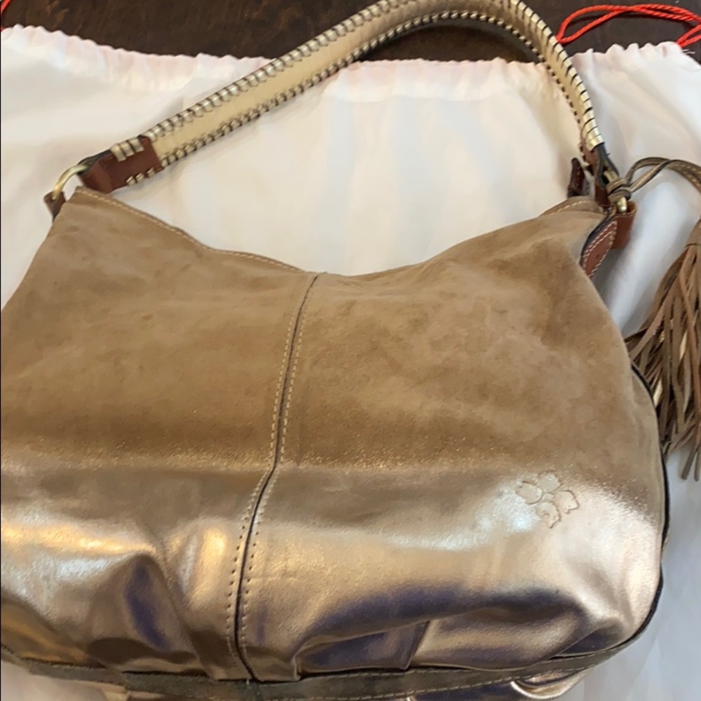 Taupe and gold Patricia Nash Hobo bag